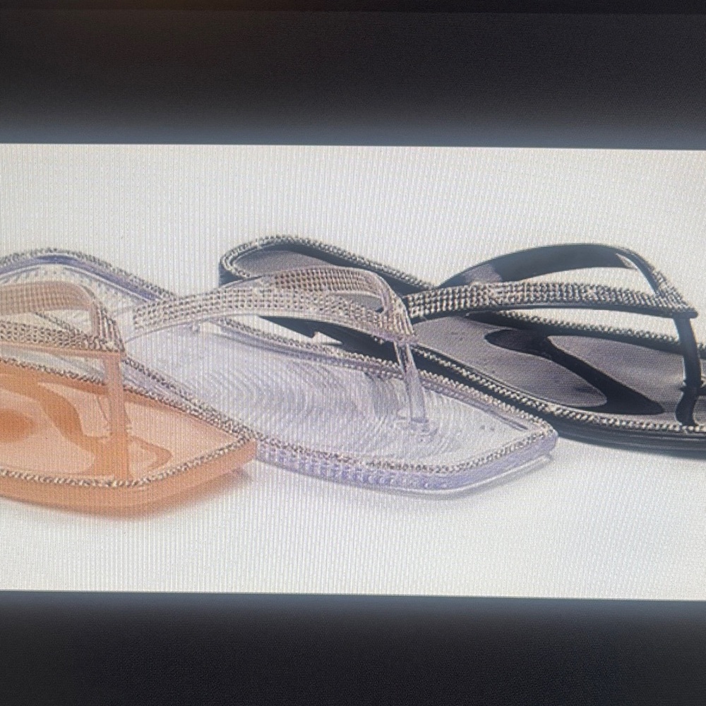Lauren Lorraine Clear Rhinestone Sandals. Size 5.5